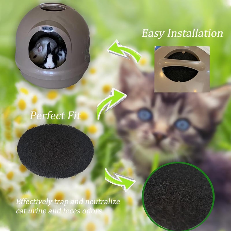 PurifyLogix 6 Pack Cat Litter Box Replacement Filters Compatible with Petmate Booda Dome Cat Litter Box – Activated Carbon Charcoal Filters to Absorb Odors and Control Damp for Keeping Fresh - Image 4
